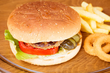 Classic homemade hamburger