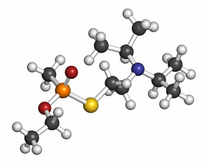 VX nerve agent molecule (chemical weapon). 