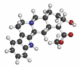 Yohimbine alkaloid molecule. Used as aphrodisiac drug. 