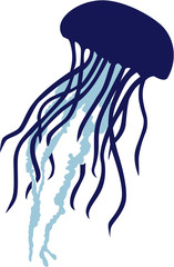 Naklejka premium Real Jellyfish silhouette in two colors
