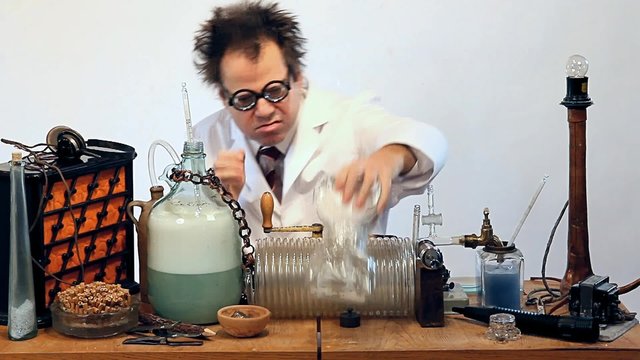 man doing experiments in the laboratory