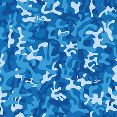 Fototapeta na wymiar Seamless navy blue military camouflage pattern - Vector and illustration