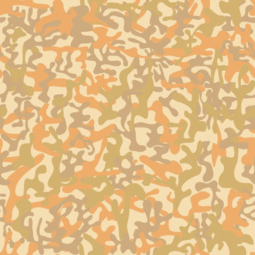 Seamless Desert Storm Military Camouflage Pattern - Vector And Illustration