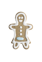 Woman shaped gingerbread cookie.