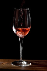 pouring rose wine
