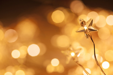 Christmas star lights. close-up