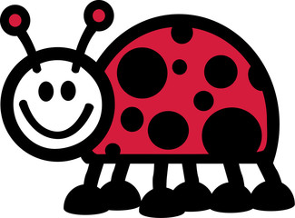 Smiling Ladybug cartoon style