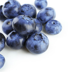 Fresh blueberries isolated on white