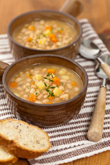 Bean and Potato Soup. Selective focus.