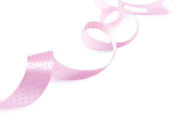 Pink ribbon isolated on white