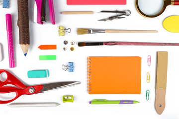Stationery objects isolated on white