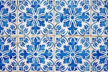 Traditional Portuguese glazed tiles
