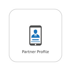 Partner Profile Icon. Business Concept. Flat Design.