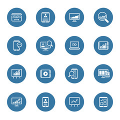 Business and Finances Icons Set. Flat Design.