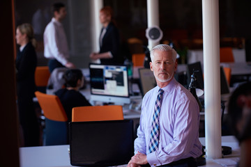 senior business man with his team at office