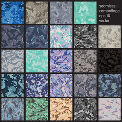 Seamless Camouflage pattern vector - obrazy, fototapety, plakaty