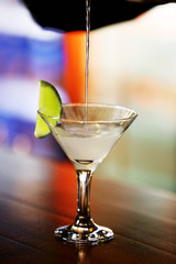 Bartender making cocktail