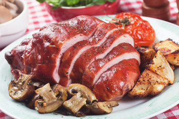 Roasted christmas ham