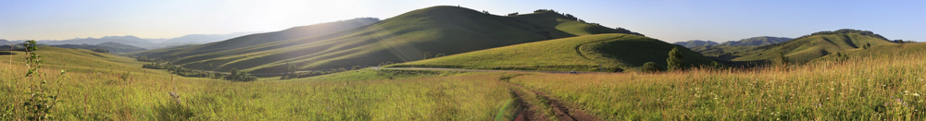 Beautiful panorama from the top of pass Biryuksinsky.