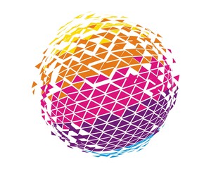 abstract triangle pixel 3D logo