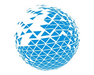 abstract triangle pixel 3D logo