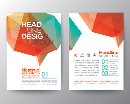 Abstract brain shape low polygon graphic design Layout