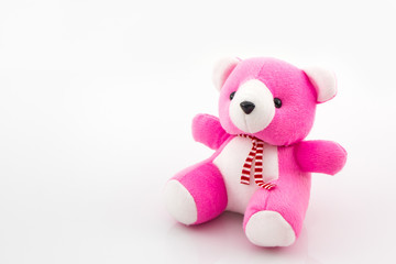 Pink teddy bear toy.