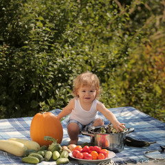 Child at picnic