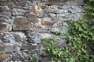 Climber on stony wall