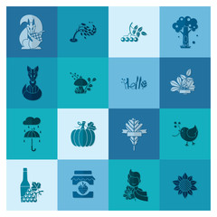 Set of Flat Autumn Icons