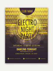 Electro Night Party celebration flyer or banner.