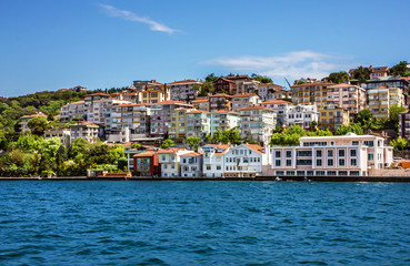 Fototapeta na wymiar Istanbul seafront houses. Turkey seascape