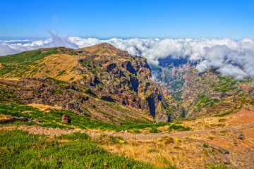 mountain landscape, Madeira island, Portugal. Peak Ariero