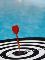 dartboard floating blue water