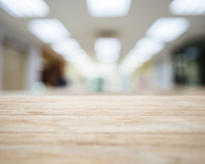 Table top with Blurred Hospital Labs Interior Background