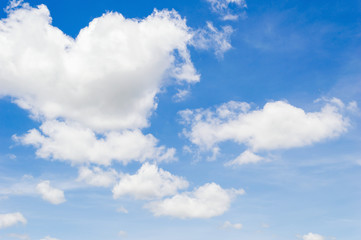 Naklejka na ściany i meble Blue sky with cloud closeup
