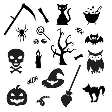 Set of halloween elements.