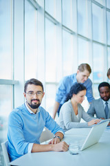 Fototapeta premium Businessman at workplace
