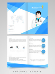 Brochure, Template of Flyer for Medical Care.