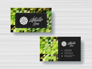 Stylish horizontal business card or visiting card.