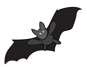 Vector Halloween bat cartoon. Illustration isolated on white background