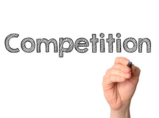 Competition handwritten on white background