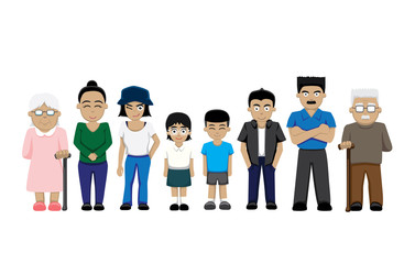 Family Standing Cartoon Vector Illustration 1