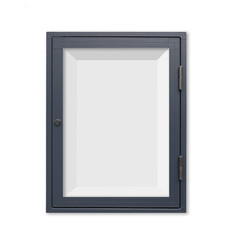 Wood window display frame isolated on white background