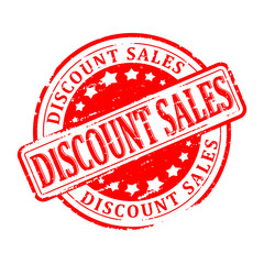 Damaged round red stamp with the word - discount sale - vector svg