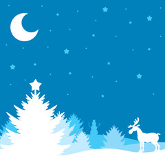 Winter Christmas landscape