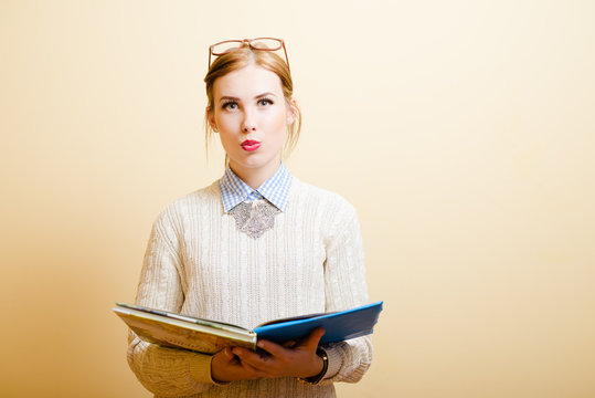 Business lady in glasses