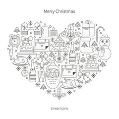 Christmas icons Line