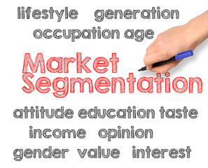 Market Segmentation concept handwritten on white background