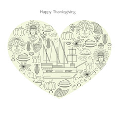 Linear illustrations on Thanksgiving